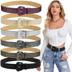 Ceinture à paillettes scintillantes pour femmes, ceinture scintillante pour jeans, adaptée à l&rsquo;appariement avec divers pantalons et manteaux