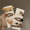 Épingles à cheveux en perles faites à la main pour femmes, barrettes de fleurs en biscuits, pinces à cheveux douces pour filles, accessoires pour cheveux, mode, vêtements de sauna, 1 ensemble