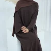 robe abaya ample et fermée, robe pour femmes musulmanes, pull à manchette fendue, coupe décontractée, vêtements islamiques du ramadan et de dubaï, tenue hijabi décontractée