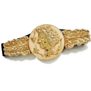 Ceintures de taille dorées pour femmes, large ceinture en métal, marque de luxe de styliste, ceinture élastique pour robe, 108