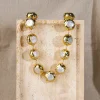 magnifique collier à breloques en perles naturelles, serti de lunette, pierres précieuses larimar, bijoux classiques à la mode pour fêtes de mariage