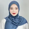 foulard femme pratique pull casquette perle écharpe malais châle femme couleur unie foulard