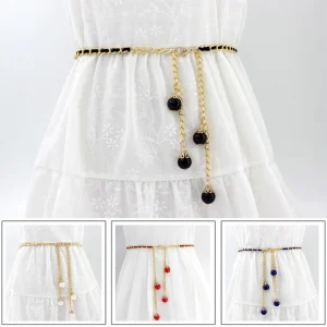 Ceinture taille haute en or et argent pour femme, ceinture assortie, bijoux de fête, robe, environnement en métal, mode