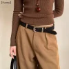 maverafunnyalımaillard styles rétro mode ceinture en daim avec boucle en métal ceinture de taille ins ceinture de décoration polyvalente