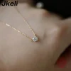 jkeli – collier en argent sterling 925 plaqué or 18 carats, chaîne de clavicule en zircon scintillant unique pour femmes, bijoux de mariage
