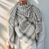 Traditionnel Arafat Kuffiyeh palestinien noir et blanc arabe Kafiya Shemagh Keffiyeh moyen-orient écharpe enveloppement Jacquard bandeau