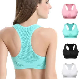 Soutien-gorge de sport respirant pour femmes, absorbe la sueur, résistant aux chocs, rembourré, pour gymnastique, course à pied, Fitness, Double couche, sans couture, Yoga, sous-vêtements