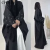 abaya ouvert avec broderie de lune, manteau kimono de luxe et ensembles musulmans hijab pour femmes, vêtements rétro modeste pour fête, nouvelle collection 2025