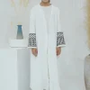 musulman enfants filles luxe dubaï abaya kimono cardigan broderie glands robe longue ramadan robe caftan femme islam vêtements