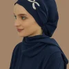 turban instantané écharpe tête turbans hijab femmes chapeaux avec accessoires uniques conception de boucle en métal papillon