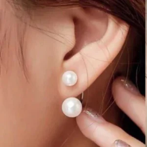 Boucles d&rsquo;oreilles simples et élégantes en perles d&rsquo;eau douce pour femme, argent 925, bijoux de mariage, grande promotion, taille 8mm, 10mm, 12mm, azole