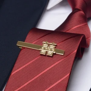 Boutons de manchette Double bonheur, mot heureux, alliage de bénédiction, pince à cravate de mariage chinois, bouton traditionnel rouge pour manches de marié
