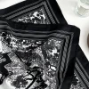 foulard carré imprimé pour femme, hijab de marque de luxe, châle bandana, silencieux en mousseline, 90x90cm