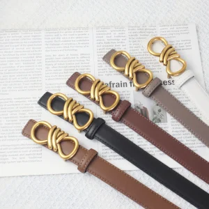 Ceinture portefeuille en cuir pour femme – Design tressé, style bohème unique, cuir de veau véritable pour robes et jeans