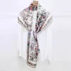 Foulard en soie à fleurs de luxe, châles doux et fins en Satin, protection solaire, grande plage, Hijab pour mariée/demoiselle d&rsquo;honneur