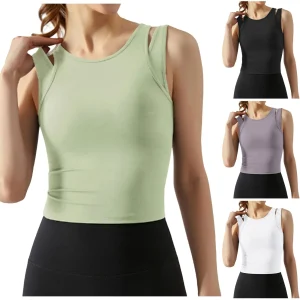 Soutiens-gorge de sport extensibles rembourrés en Y pour femmes, haut à fort impact, sans couture, long, col haut, entraînement, court, précieux, t-shirt de sport