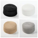 Nouveau chapeau de prière musulman homme islamique Turban indien pour hommes arabie saoudite chapeau islamique Turban Hijab casquette juive Keffiyeh turc Kufi C