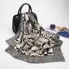 mode soie satin hijab écharpe pour femmes imprimé foulard cheveux écharpes femme 90 cm * 90 cm carré châle enveloppes cou écharpes pour dames