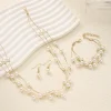 ensemble de bijoux pour femmes, élégant, multicouche, empilé, imitation de perles, bracelet, boucles d'oreilles, parfait, usage quotidien, cadeau de fête