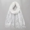 polyvalent rétro dentelle glands écharpe longue rose broderie femme wrap châles couleur unie foulard voiles pour les femmes