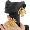 ensemble de bijoux pour femmes, boucles d'oreilles africaines couleur or 18 carats avec anneau, accessoires d'oreille au design inhabituel, cadeaux quotidiens pour amoureux des filles