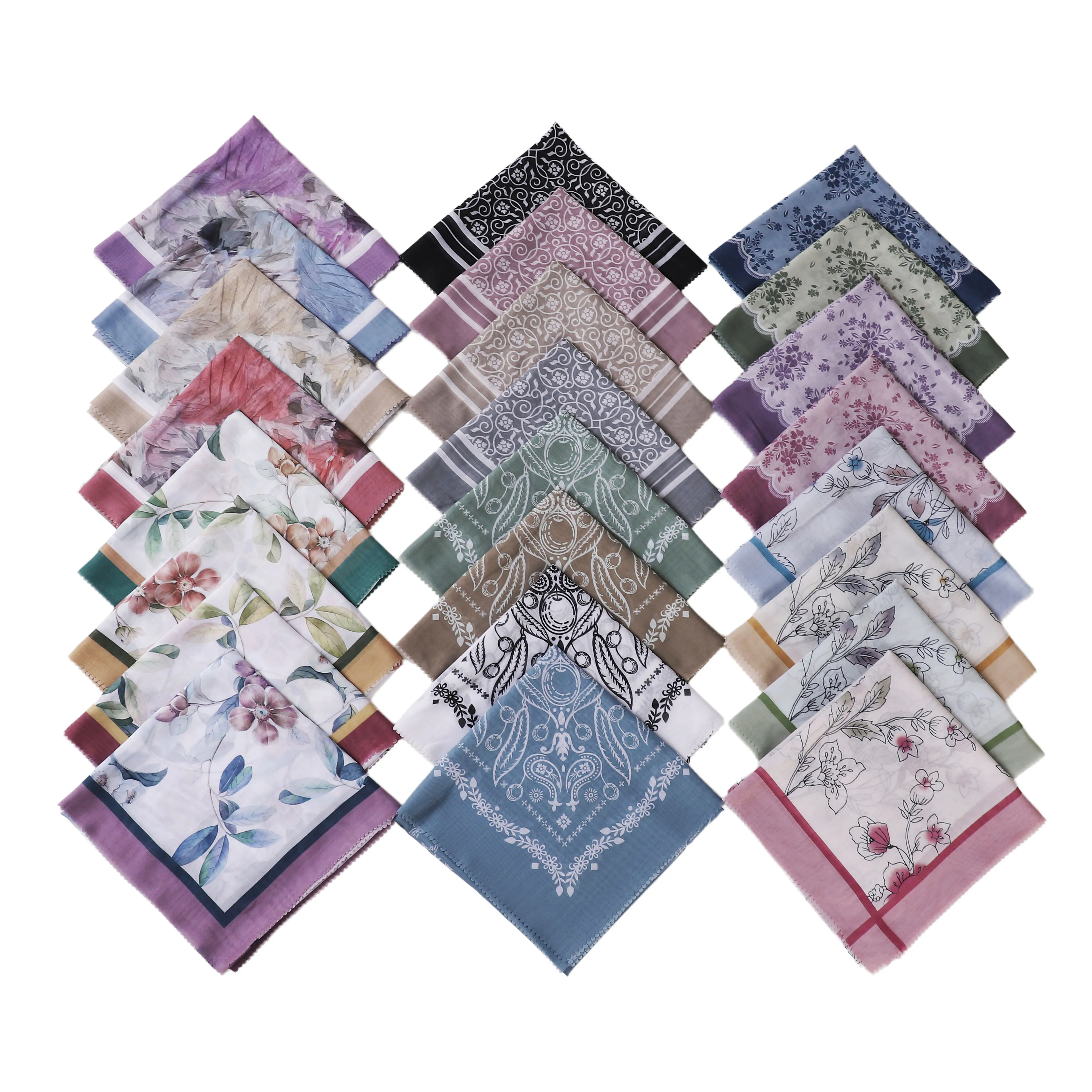 Écharpe en coton de qualité supérieure pour femme, hijab imprimé carré, turban musulman, design floral, doux, Tyys Bawal, tudung malaisien