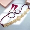 ceinture en corde à main couleur or pour femmes, caftan marocain, bijoux de mariée en cristal, bijoux de festival arabe
