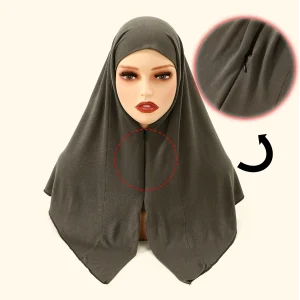 Hijab instantané musulman en coton Modal avec fermeture éclair Invisible solide prêt à porter Hijab de prière femmes Turban Jilbab réglable haut de gamme