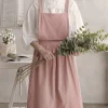 Robe de travail pour magasin de fleurs, couleur unie, tablier en coton, Style Long, jupe de banlieue, Kawaii, cuisine pour femmes