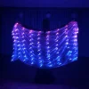voiles de soie lumineux led pour performance, couleur arc en ciel, voile rectangulaire, danse du ventre, costumes de cirque, spectacle de festival, accessoires
