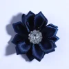 mini fleur en satin multicouche de 4cm, 120 pièces, avec bouton acrylique, ruban en soie, fleur pour couleur au choix