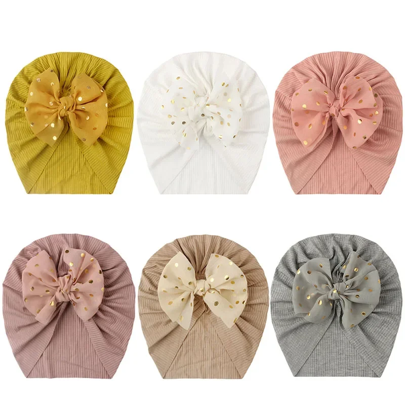 turban indien à paillettes brillantes avec nœud 3d pour bébé, bonnets élastiques pour nouveau né, bande de sauna pour filles, vêtements pour enfants, document solide