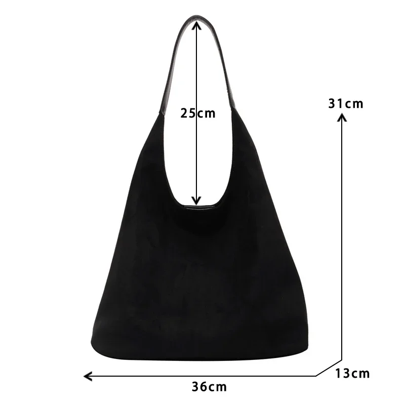 Sac à main Vintage en daim pour femmes, sac à bandoulière de grande capacité, couleur unie, Simple, décontracté, sac de banlieue rétro, automne et hiver