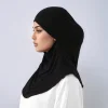 nouveau jersey hijab instantané pour femmes musulmanes hijab solide extensible sous capuchon foulard multi fonctionnel bandeau casquette intérieure de prière