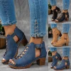 sandales d'été élégantes pour femmes, talons épais compensés, talons hauts épais, bout ouvert, croix creuse, chaussures polyvalentes de mariage