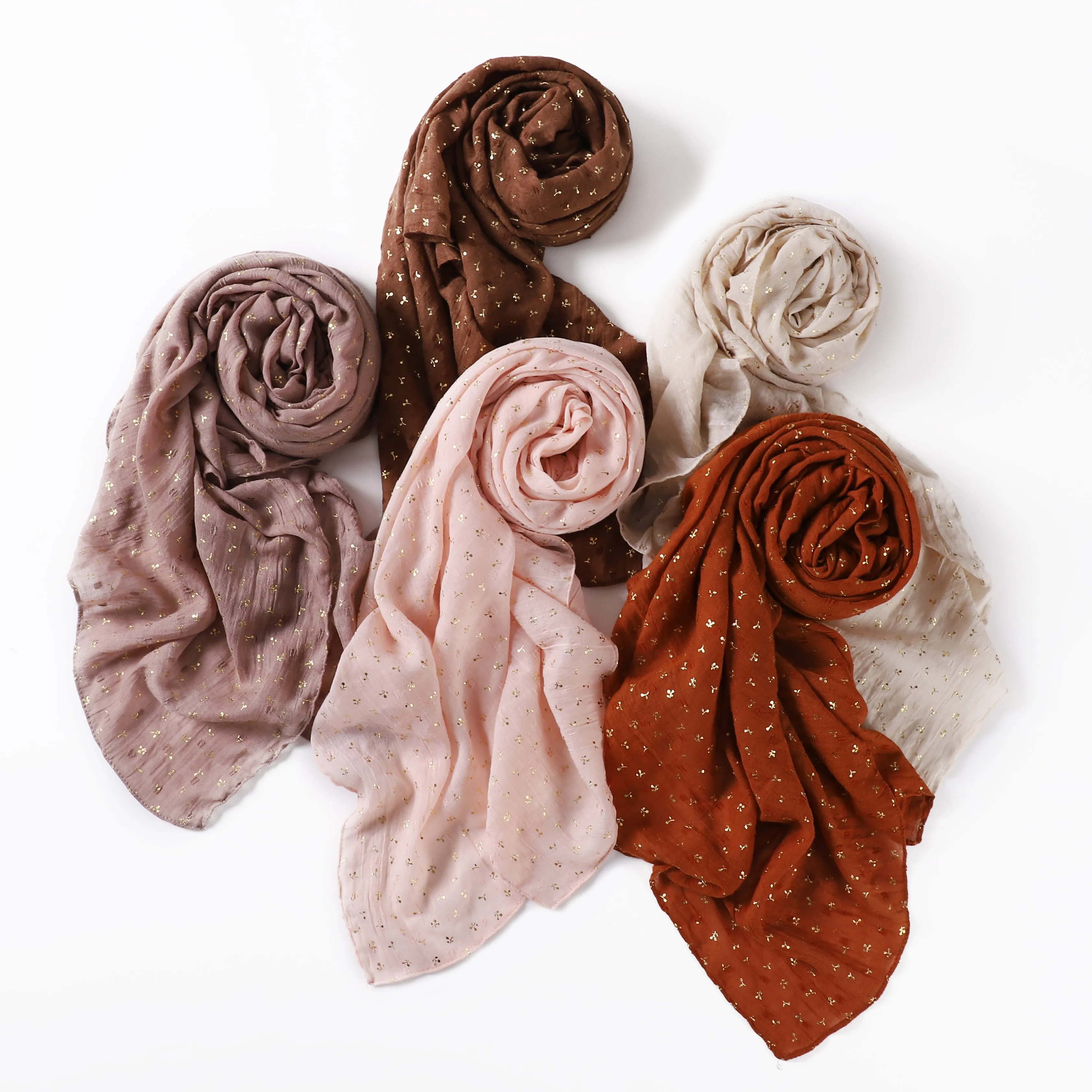 Foulard à Cuir oral elu Rond pour Femme, Châle Bronzant, Bande de Sauna, Crique Musulmane, Coton Froissé, Viscose, Hijab, 1 Pièce