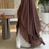 Extra Long Khimar mousseline de soie 2 couches femmes musulmanes Hijab prière Eid Hijabs foulard châle voile longue Djellaba Niqab Ramadan écharpe Extra Long Khimar mousseline de soie 2 couches femmes musulmanes Hijab prière Eid Hijabs foulard châle voile longue Djellaba Niqab Ramadan écharpe