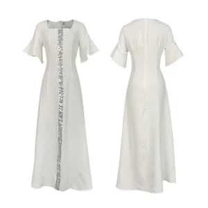 Krisstargirl dubaï Abaya brillant Maxi robes 2025 été élégant manches évasées modeste robes de soirée femme musulmane vêtements