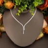1 ensemble de bijoux de style simple avec incrustations de zircone cubique, adapté aux femmes à porter aux banquets quotidiens, coffret cadeau non inclus