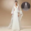 Voile de mariage long bord dentelle, voile luxueux pour patients, blanc ivoire avec peigne, tulle cathédrale, une couche, 2.6 m, accessoire de mariée