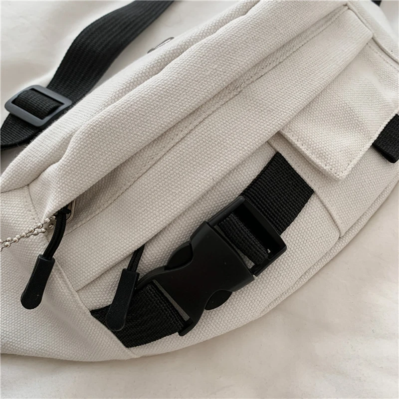 sac de ceinture femme sac nouveau style harajuku en bandoulière toile décontracté course sport poitrine sac blanc fanny pack noir bum sac