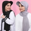 Nouveau Casquette de Baseball Hijab solide en mousseline de soie châle casquette femmes musulmanes écharpe instantanée