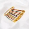 Épingles de sûreté en strass doré, broches pour pull, châle, clips pour femmes, vêtements, chapeau, accessoire pour femmes