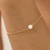bracelet de perles élégant minimaliste, imitation de perles simples, chaîne délicate, bijoux à la mode pour femmes, cadeau minimaliste, élégant, tendance, acce