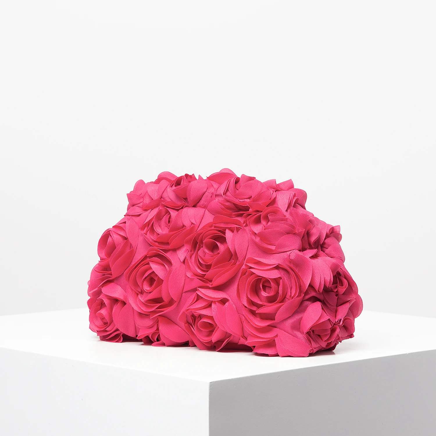 pochette rose élégante, sac de dîner pour fête de mariage, sac à clip pour femmes, cadeau parfait pour les femmes (motif aléatoire)