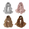 foulard en mousseline de soie imprimé léopard, châle hijab musulman léger, enveloppe de tête fine à la mode pour femmes, écharpe élégante à col carré