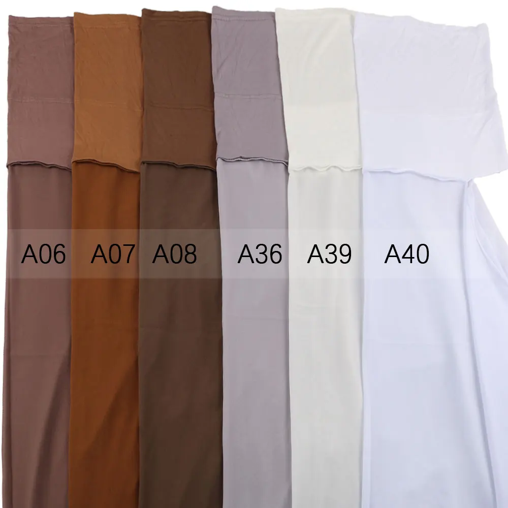 hijab en mousseline de soie pour femmes musulmanes, avec bonnet, sous écharpe, style artificiel astique, châle pour dames, 2021