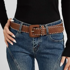 Sac à la mode pour femmes, boucle enveloppée, sangle décorative en PU, large ceinture exquise pour femmes