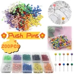 Perles de couleur marquage de tête punaises tête de boule ronde punaises décoratives carte punaises Photo Bulletin panneau de liège mur bricolage artisanat