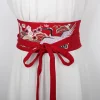 ceinture brodée de style japonais pour femmes, style ethnique, kimono hanfu, décor de robe, ceinture de taille haori obi yukata, corset